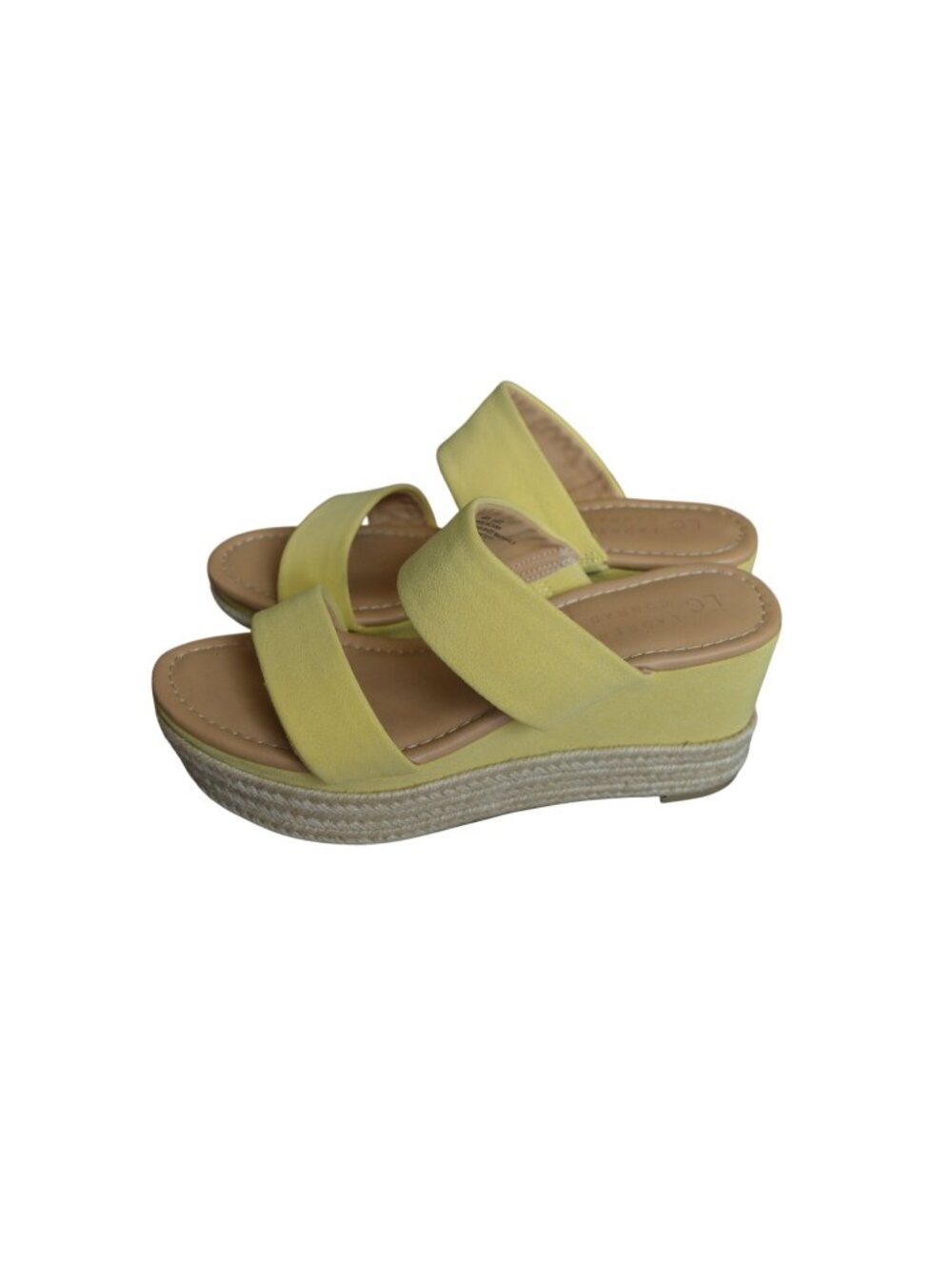LC Lauren Conrad Mimosa Yellow Wedge Sandals Women's Size 7 Spring Summer Boho